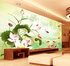 Tranh dán tường Hoa 3D Phòng khách  BE054