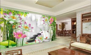 Tranh dán tường Hoa 3D Phòng khách  BE046