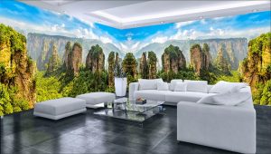 Tranh Phong cảnh dán tường 3D Phòng khách BE153