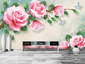 Tranh dán tường hoa hồng Phòng ngủ BE151